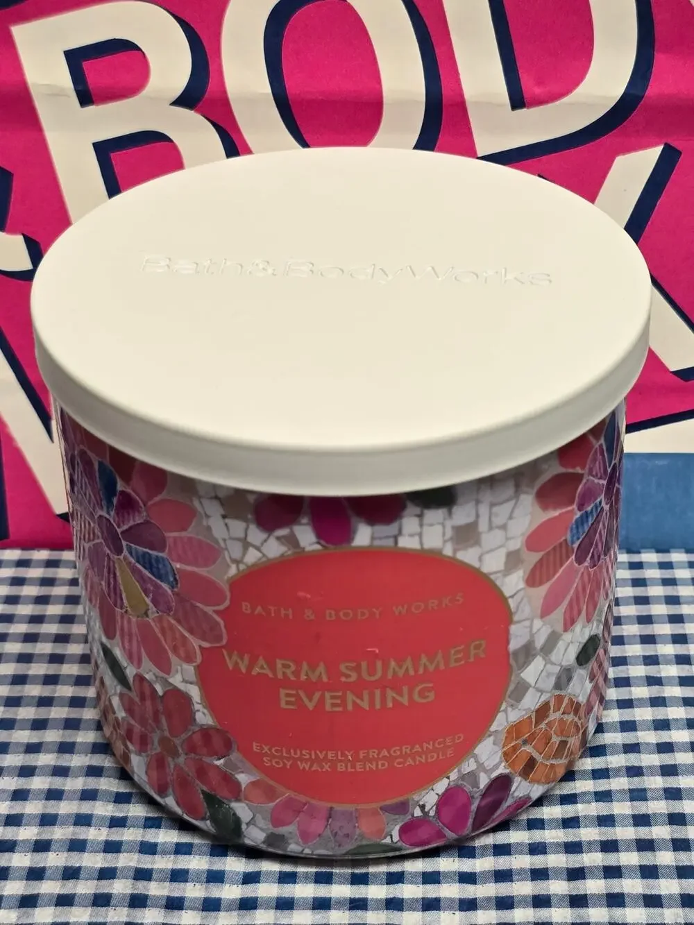 BBW Warm Summer Evening Large 3 Wick Candle Home Fragrance